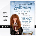wizard school themed birthday invitation template